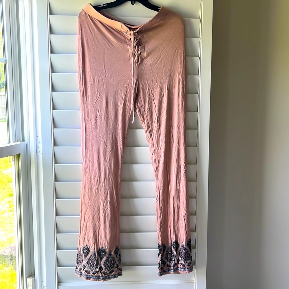 Blush pink flare yoga pant